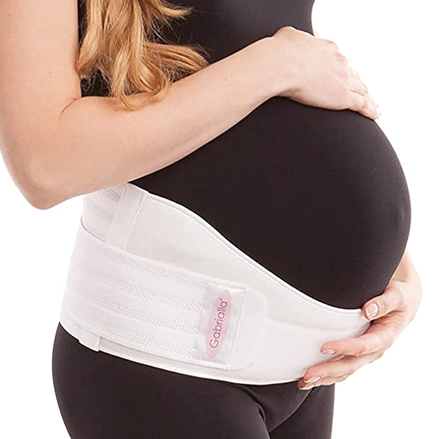 Gabrialla Deluxe Maternity Support Belt (Medium-strength): MS-96(i) - White - Large
