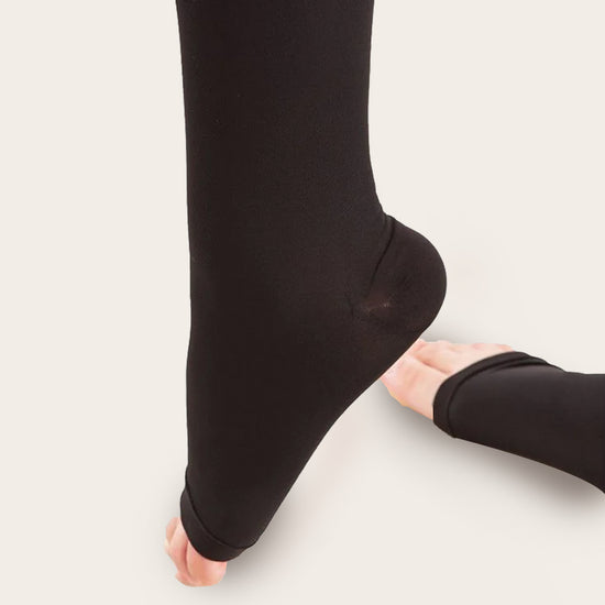 Gabrialla® Microfiber Open-Toe Knee High Compression Socks: 25-35 mmHg | H-304 (O) - Gabrialla