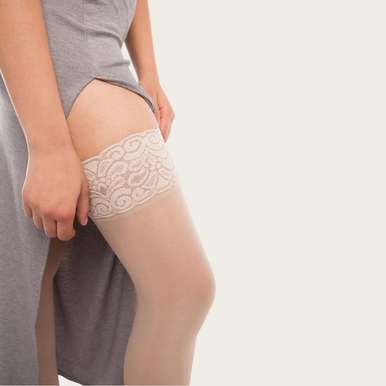 Gabrialla® Sheer Thigh High Compression Stockings for Women: 20-30 mmHg | H-80 - Gabrialla