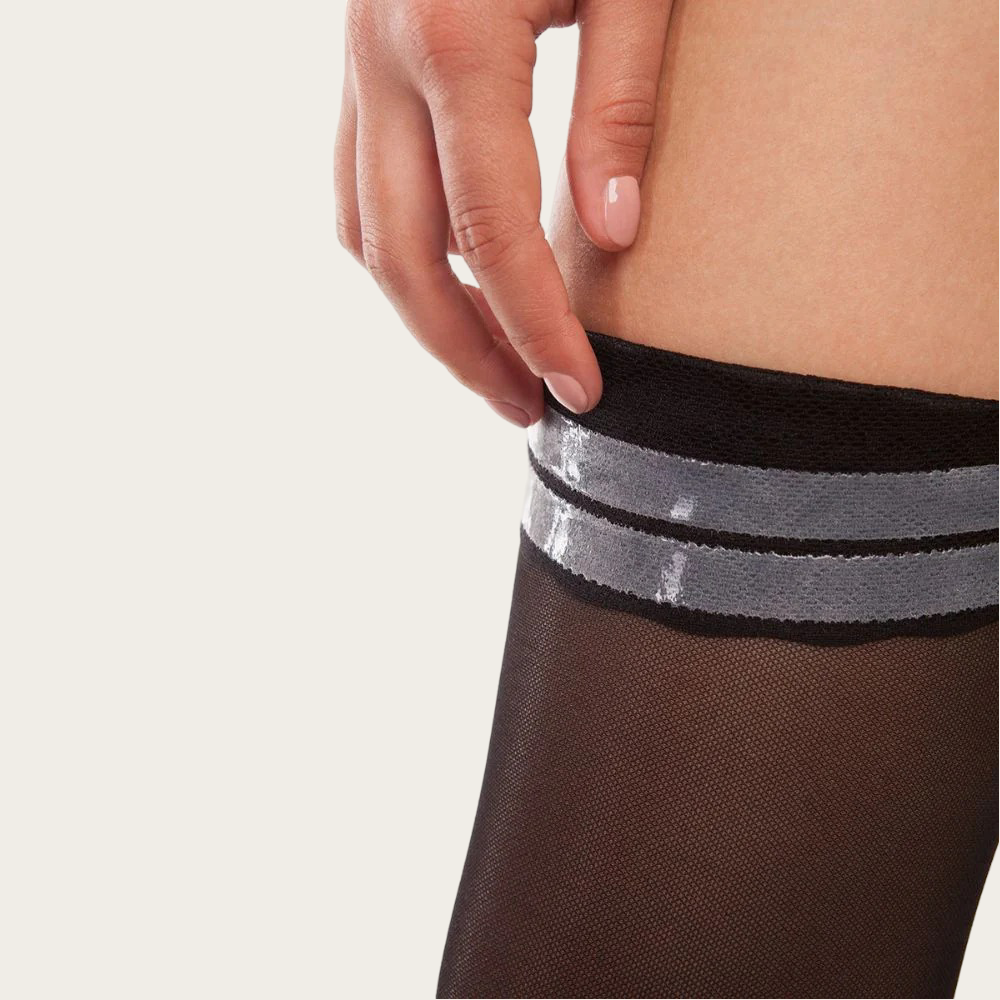 Gabrialla Sheer Thigh Highs - Compression (23-30 mmHg): H-80 - Black - Large Gabrialla Sheer Thigh Highs - Compression (23-30 mmHg): H-80 - Black - Large