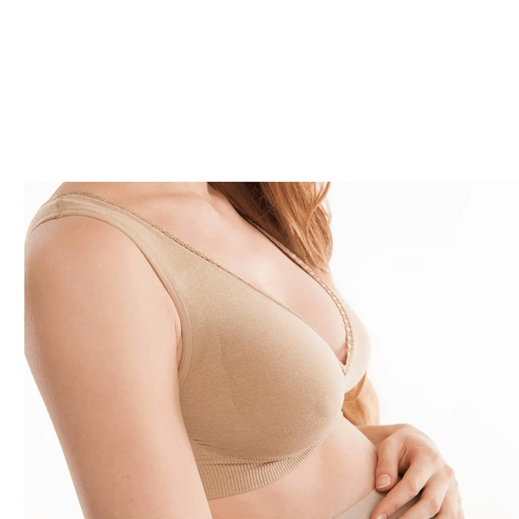 Nursing Sleeping Athletic Bra - Seamless, Milk Protein Fiber (NBM-520) - Gabrialla group-beige