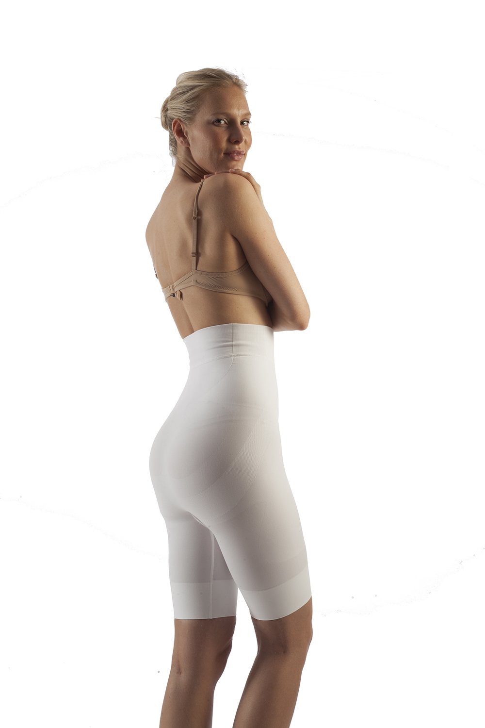 Body Shaping Shorts - High Waist Seamless, Milk Protein Fiber (BSM-715) - Gabrialla group-white