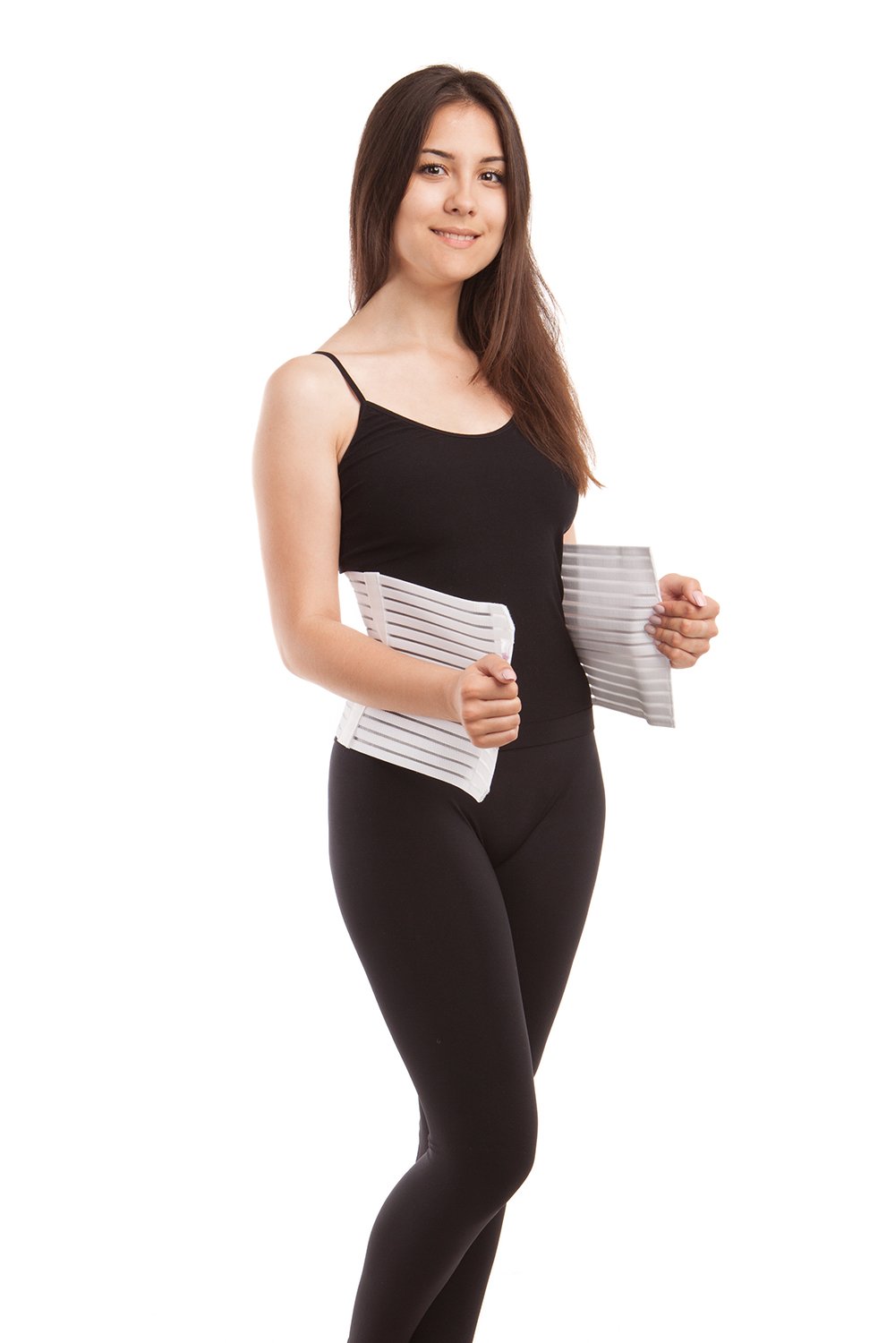 8" Abdominal Binder - Breathable Light Support (AB-208) - Gabrialla group-white