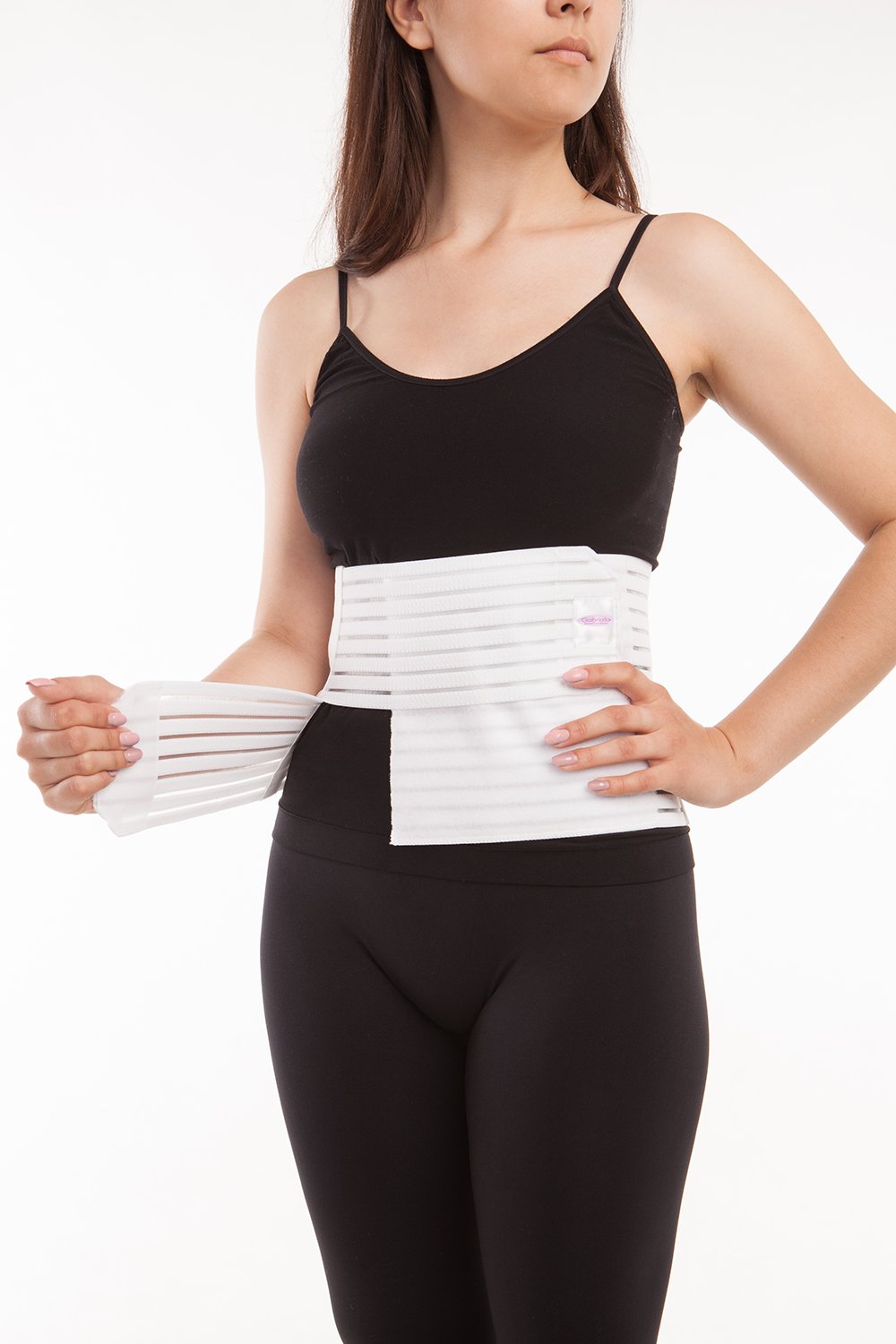 8" Abdominal Binder - Breathable Light Support (AB-208) - Gabrialla group-white