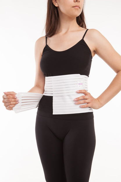 8" Abdominal Binder - Breathable Light Support (AB-208) - Gabrialla group-white